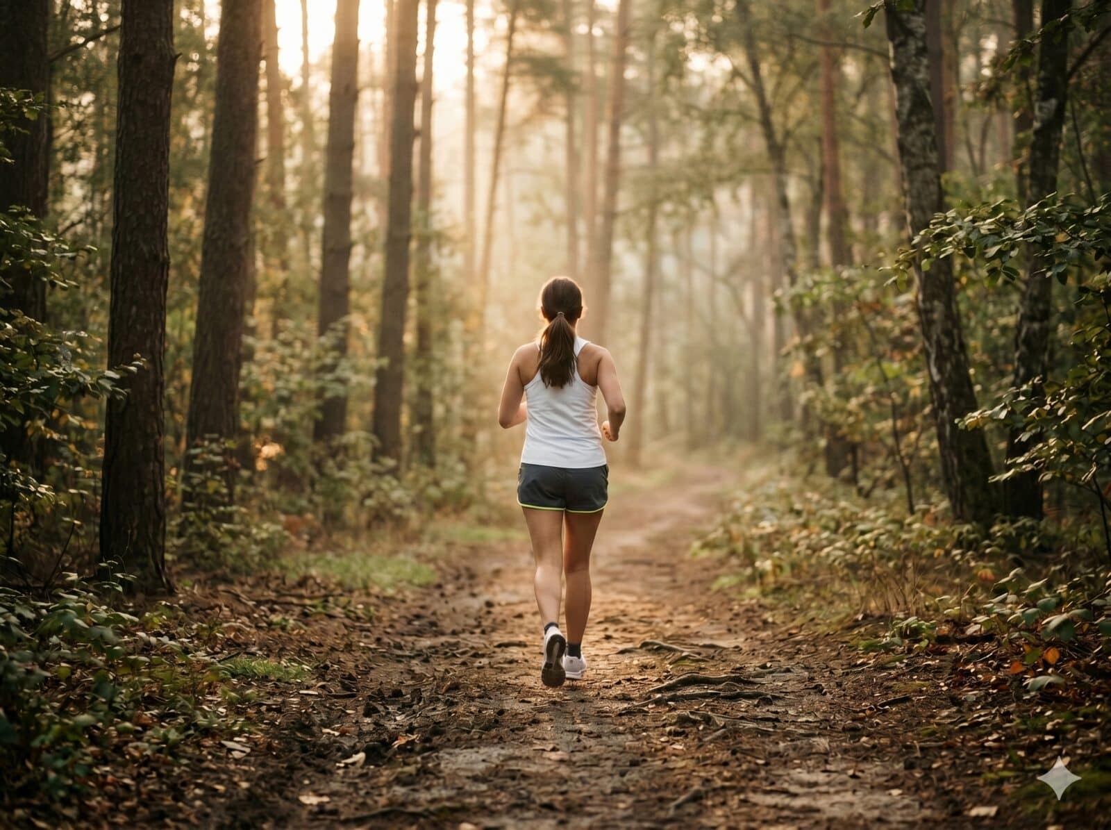 Course thérapeutique sur un sentier en forêt